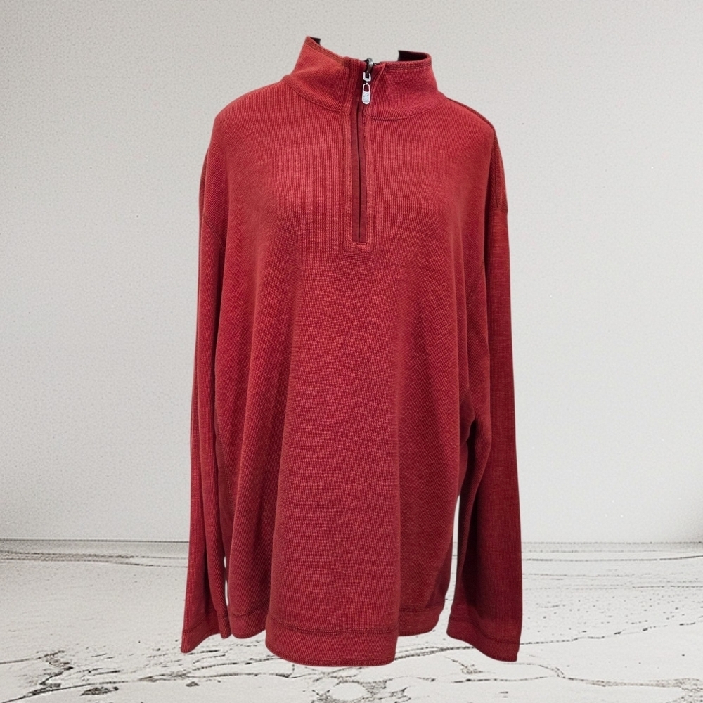 Tommy Bahama Men's Burnt Orange 1/4 Zip Sweater Size XL
